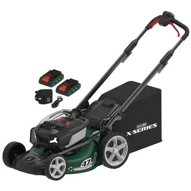 Webb 40V (2 x 20V) 47cm Cordless Brushless Self Propelled Lawnmower 2 x 4.0Ah Batteries &amp; Charger