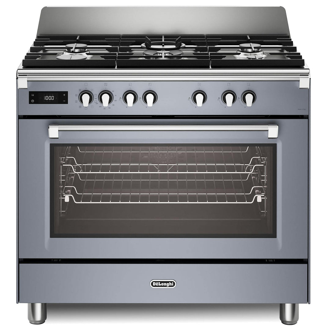 DeLonghi BS965MXS 90cm Wide Bassano Dual Fuel Range Cooker in Slate Grey