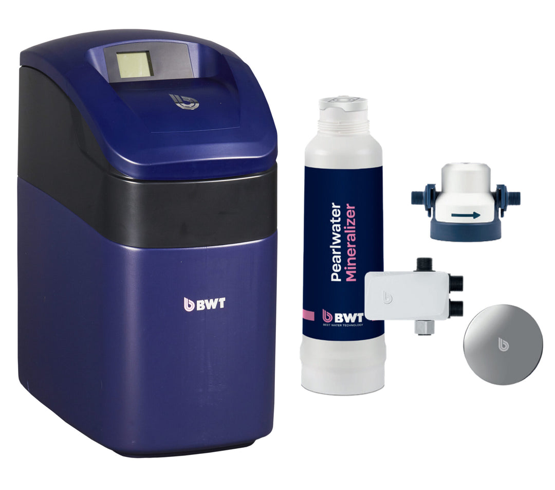 OnePipe Pearlwater 10 - Perla maxx 10 with kit | Model PEARLWATER10 Perla Domestic Water Softener System for Hard Water Treatment, Limescale Reduction and Home Use