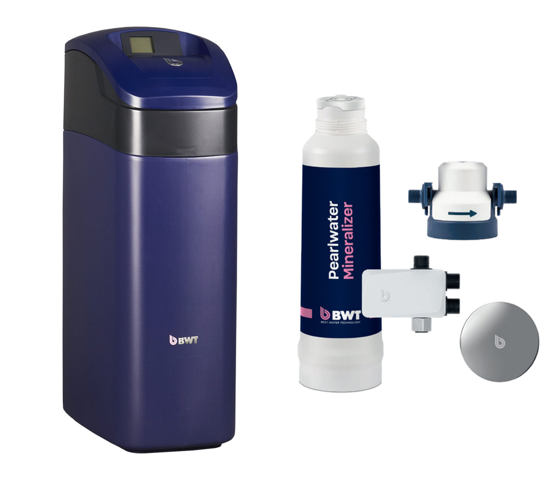 OnePipe Pearlwater 20 - Perla maxx 20 with kit | Model PEARLWATER20 Perla Domestic Water Softener System for Hard Water Treatment, Limescale Reduction and Home Use
