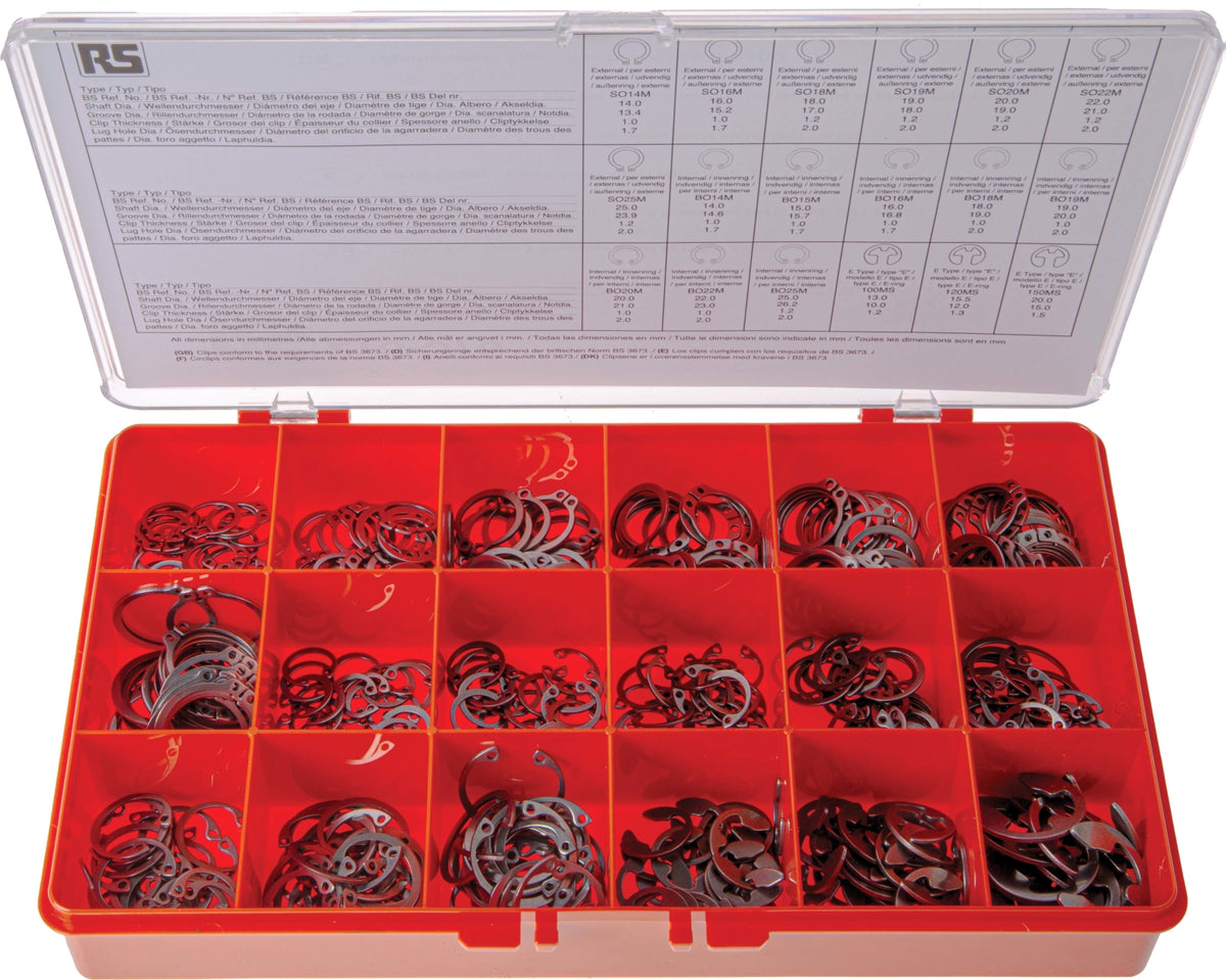 TieDex UK 450 piece Stainless Steel Circlip Kit 25 mm