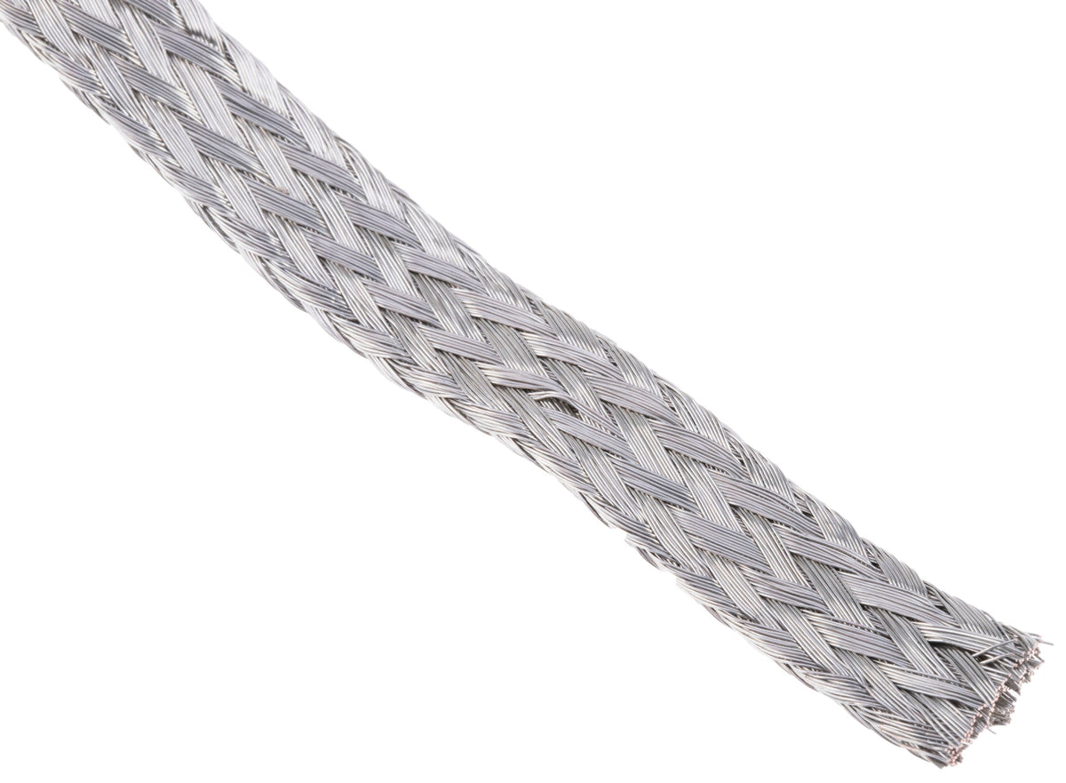 TieDex UK Braided Wire, 7.5 mm² CSA 10 x 2 mm 25 m, Tin Copper Wire BS4109