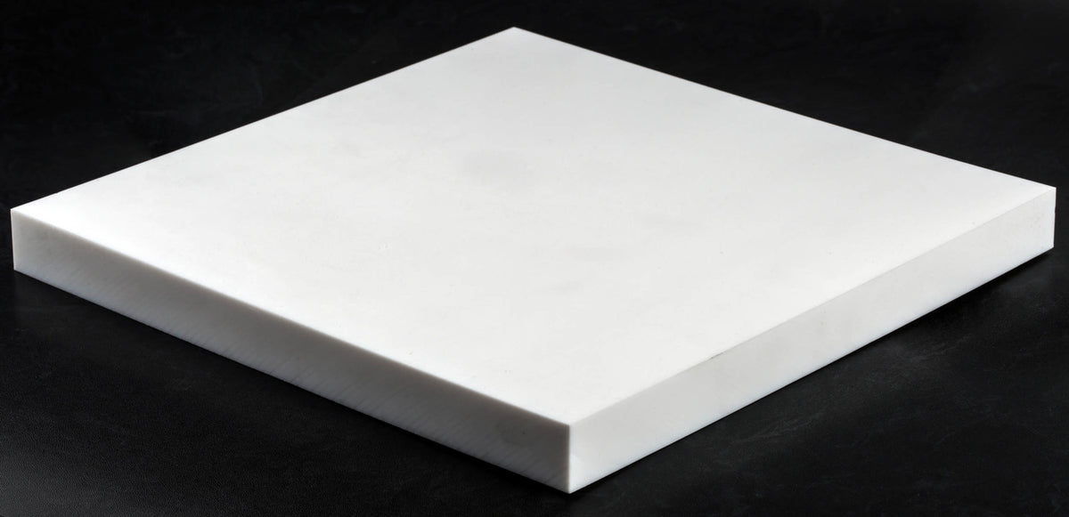 TieDex UK White Polytetrafluoroethylene Plastic Sheet, 300 mm x 300mm x 25 mm