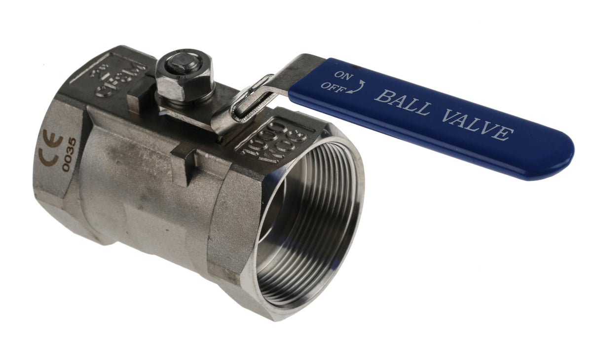 TieDex UK ASTM A351-CF8M Stainless Steel Threaded Threaded 2-Way, BSPP 68 bar, Ball Valve