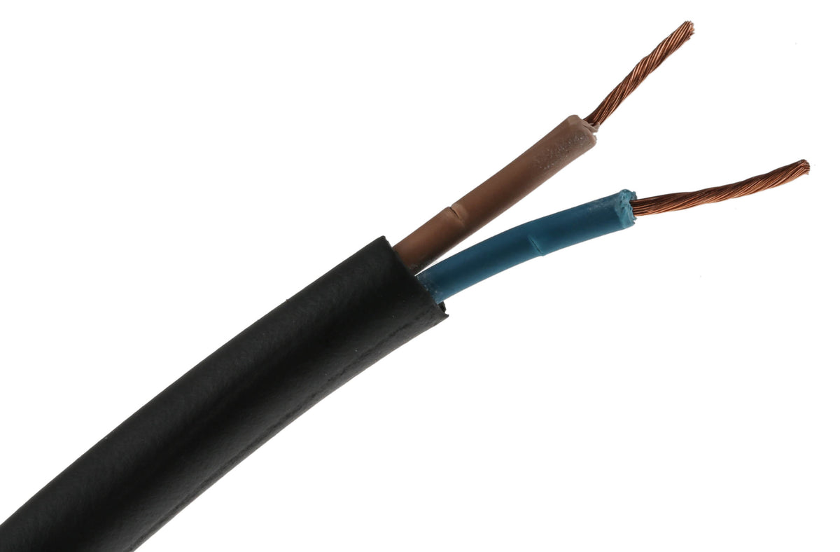 TieDex UK 2 Core Power Cable, Black 1mm² 60 °C, 100 m Chlorinated Polyethylene