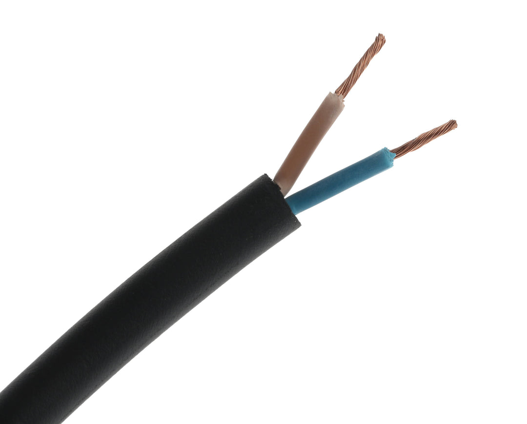 TieDex UK 2 Core Power Cable, Black 1.5mm² 60 °C, 100 m CPE