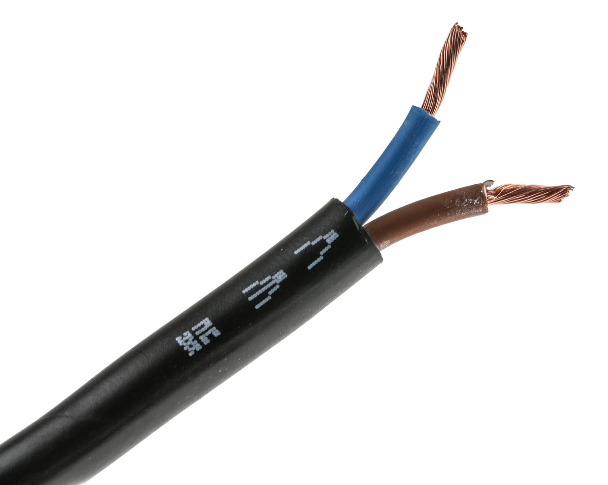 TieDex UK 2 Core Power Cable, Black 2.5mm² 70 °C, 100 m Polyvinyl Chloride