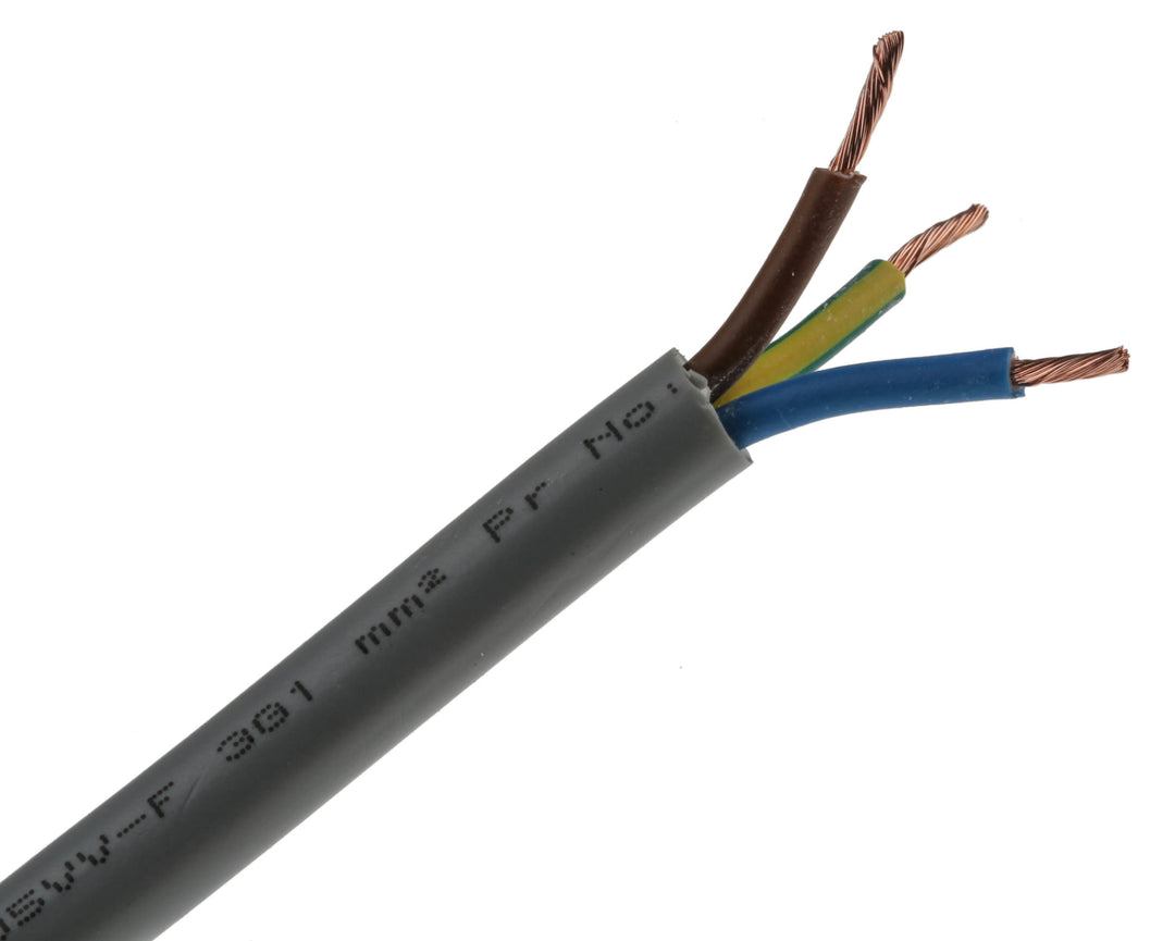 TieDex UK 3 Core Power Cable, Grey 1mm² 70 °C, 100 m Polyvinyl Chloride