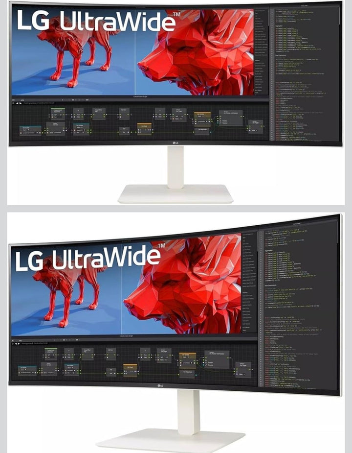 LG 38WR85QC-W UltraWide 38" Curved Monitor - WQHD+ 3840x1600 IPS Display, USB-C, HDR10, 75Hz, Ergonomic Stand - Premium Productivity Screen