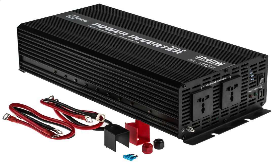 TieDex UK 3500W Power Inverter, 24V dc Input, 230V ac Output
