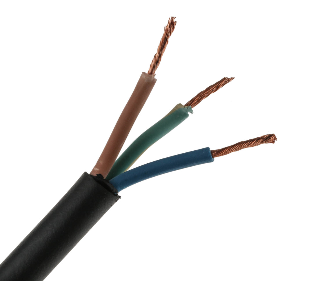 TieDex UK H05RR-F 3 Core Power Cable, Black 1.5mm² 60 °C, 100 m CPE