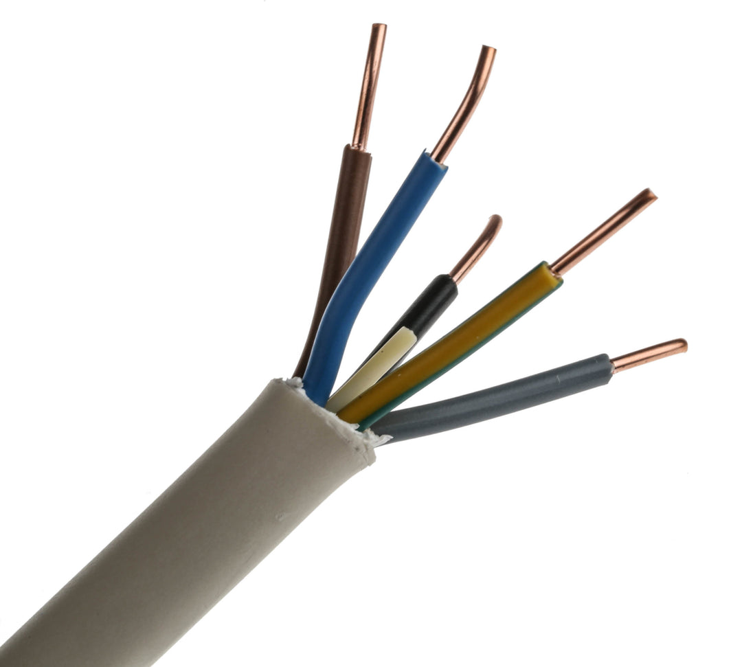 TieDex UK 5 Core Power Cable, Grey 2.5mm² 70 °C, 50 m Polyvinyl Chloride