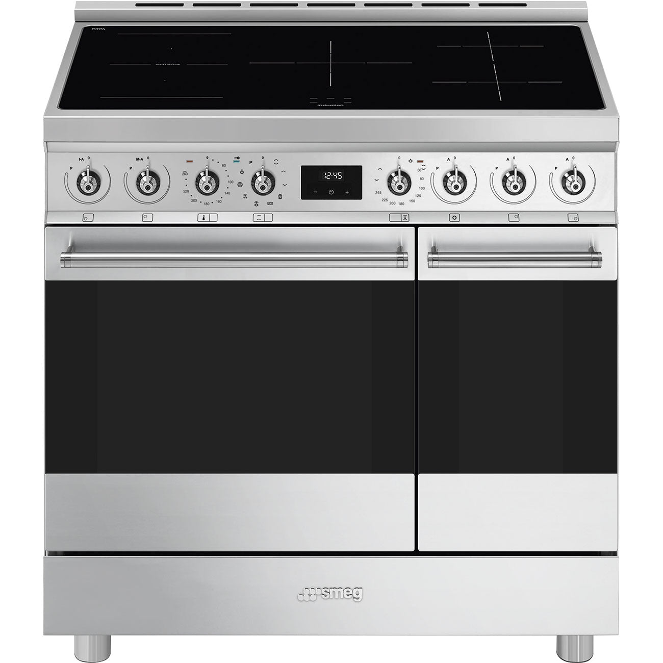 Smeg Symphony C92IPX2 90cm wide Electric Range Cooker with Induction Hob and Pyrolytic Cleaning - Stainless Steel