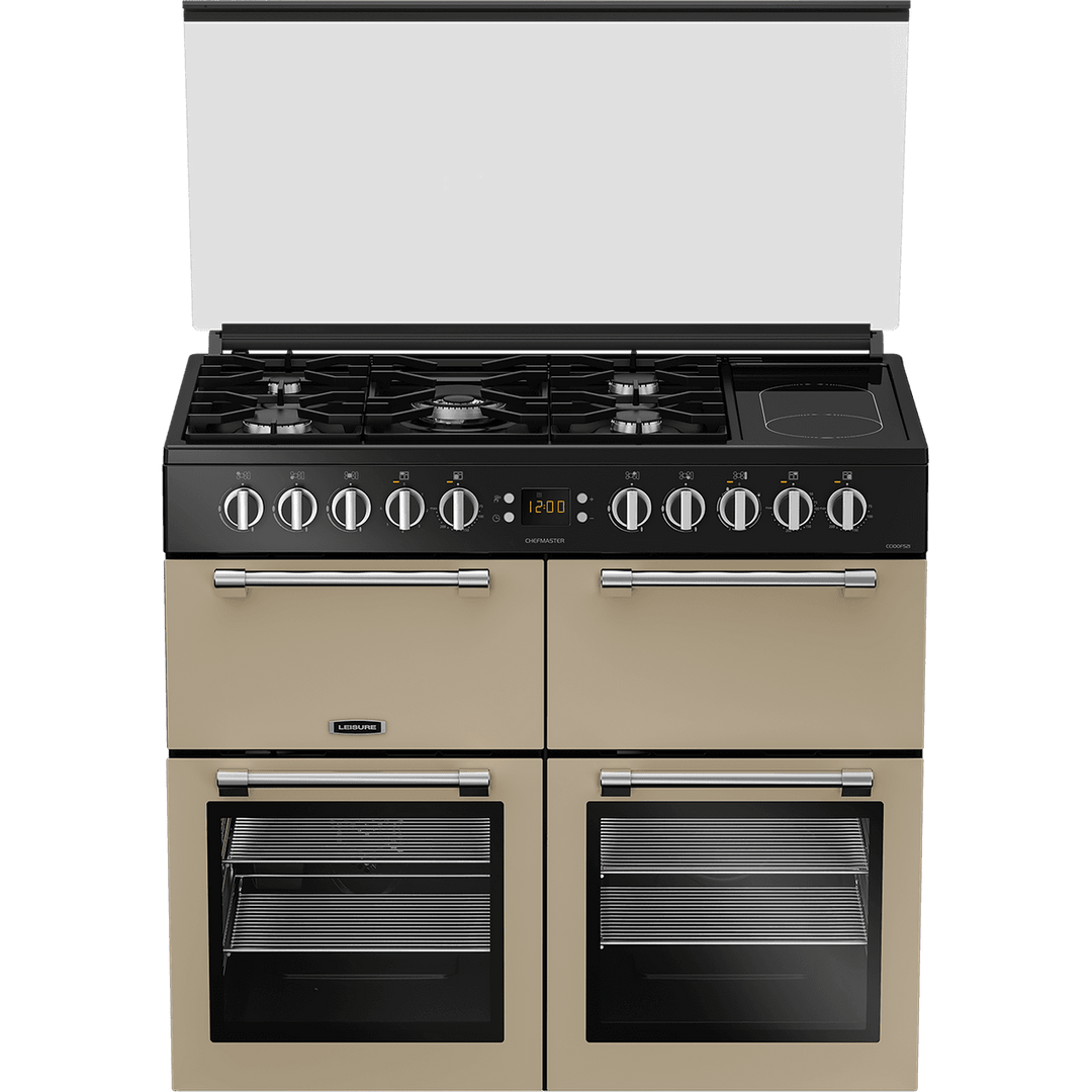 Leisure Chefmaster CC100F521C 100cm wide Dual Fuel Range Cooker with Gas Hob - Cream