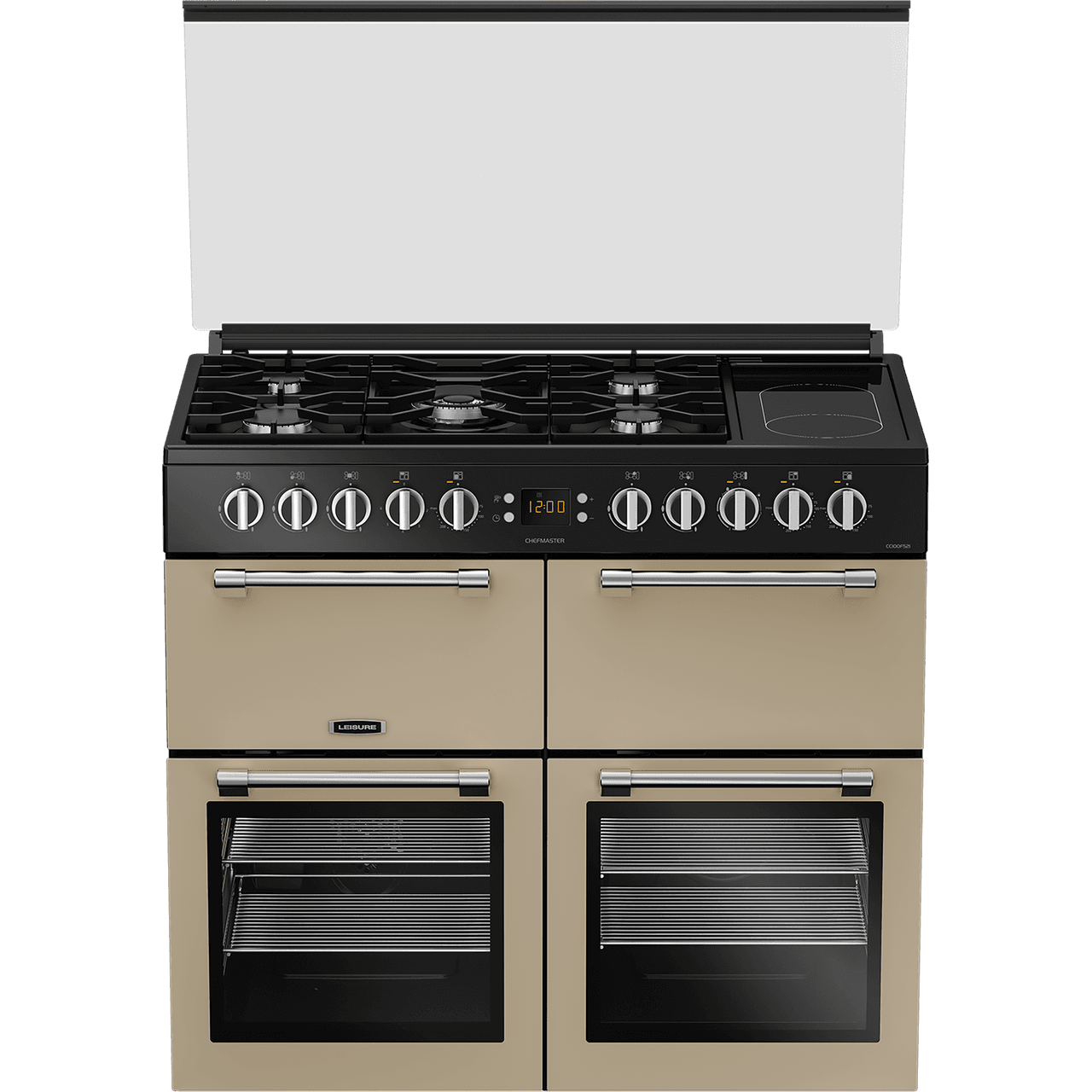 Leisure Chefmaster CC100F521C 100cm wide Dual Fuel Range Cooker with Gas Hob - Cream