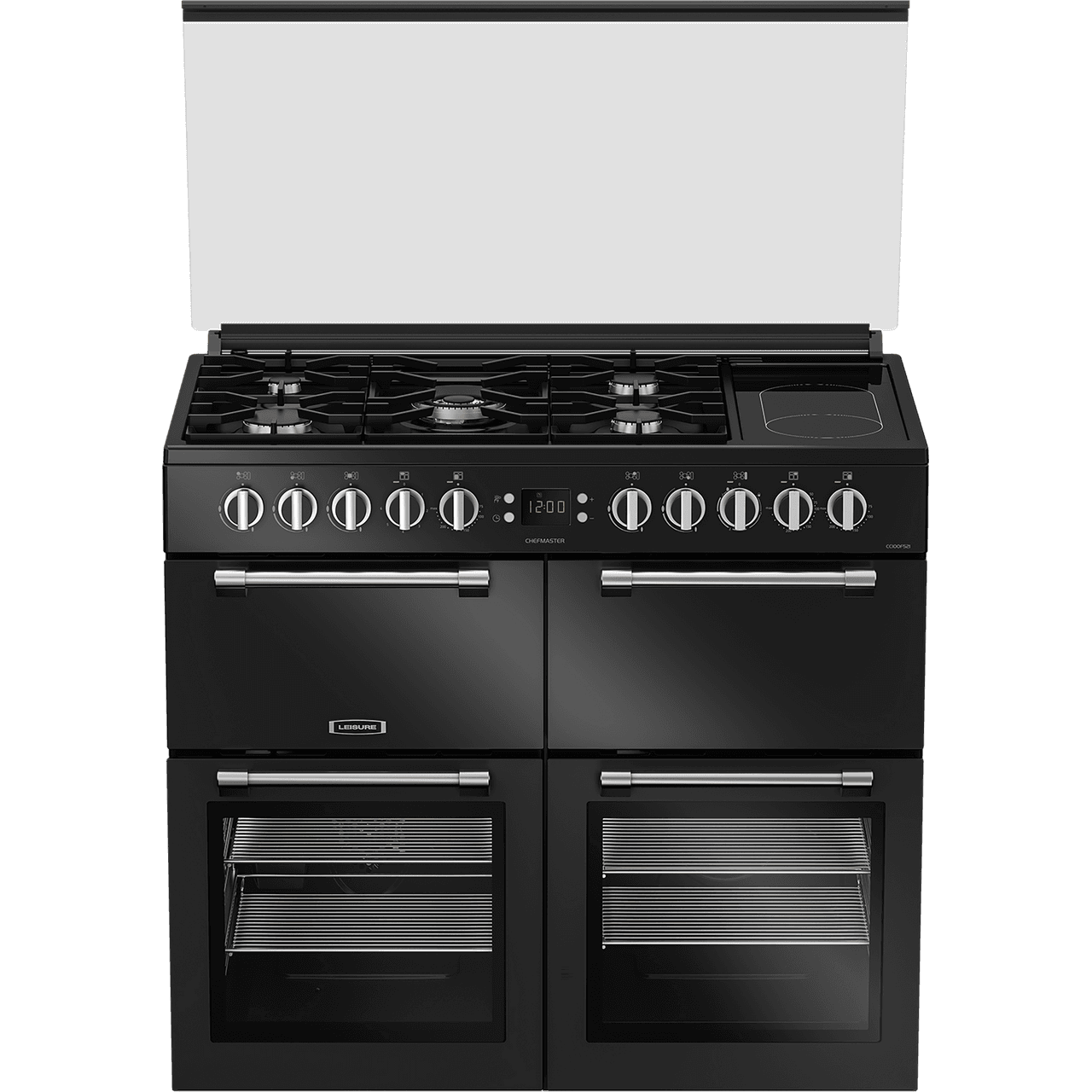 Leisure Chefmaster CC100F521K 100cm wide Dual Fuel Range Cooker with Gas Hob - Black