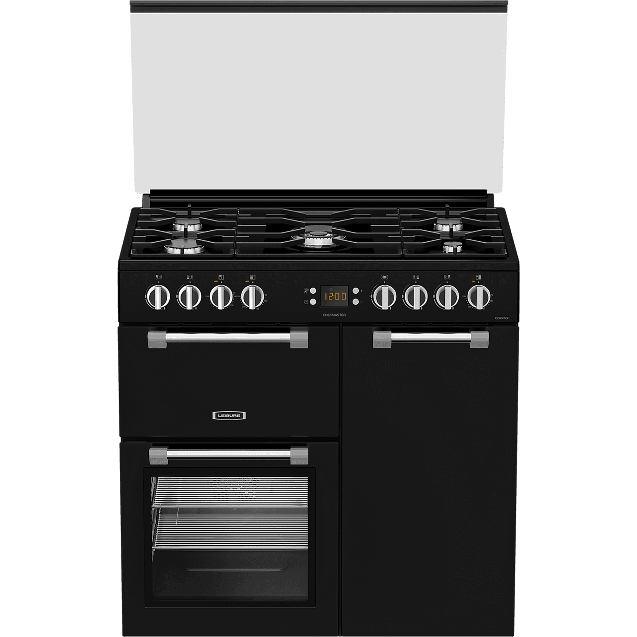 Leisure Chefmaster CC90F531K 90cm wide Dual Fuel Range Cooker with Gas Hob - Black