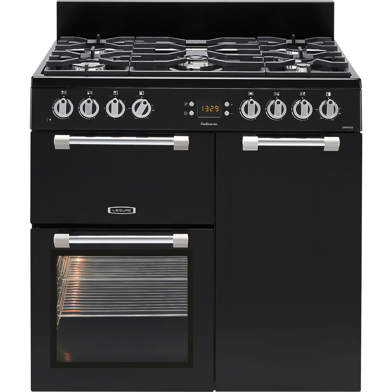 Leisure Cookmaster CK90F232K 90cm wide Dual Fuel Range Cooker with Gas Hob - Black