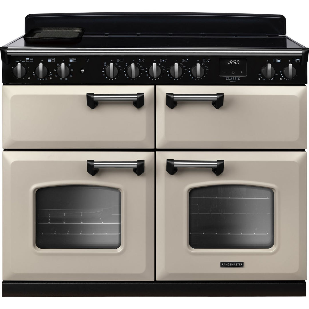 Rangemaster Classic Deluxe BC CLDLB110EIPPCR/CM1 110cm wide Electric Range Cooker with Induction Hob - Cream / Chrome