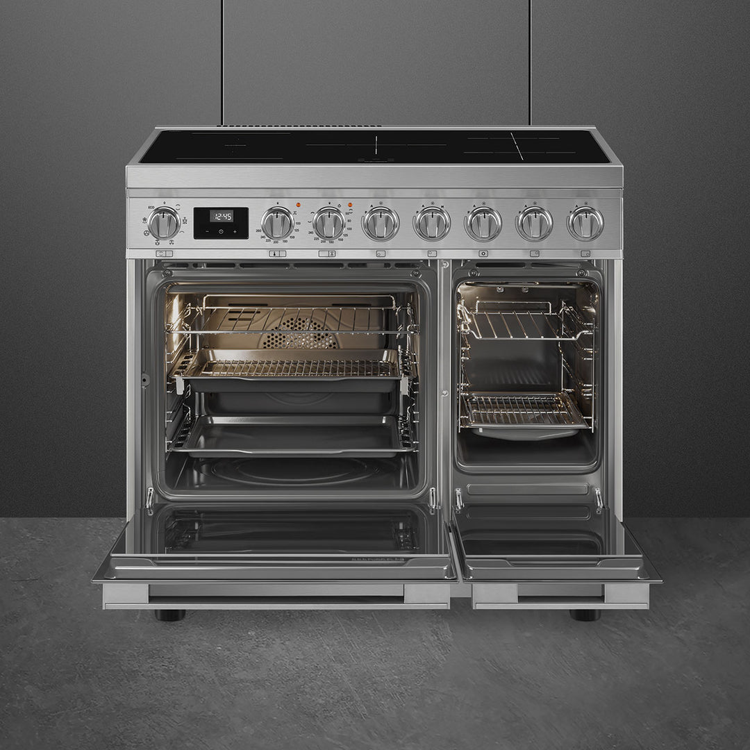 Smeg Portofino CPF92IMX 90cm wide Electric Range Cooker with Induction Hob - Stainless Steel