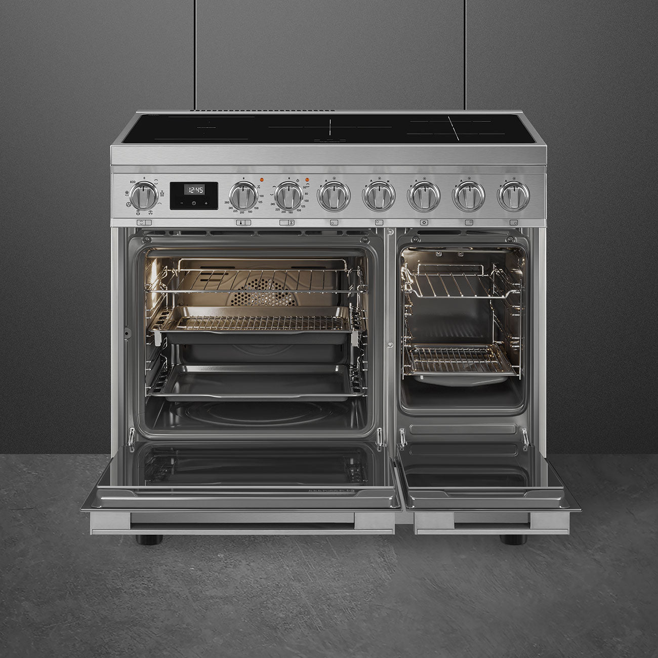 Smeg Portofino CPF92IMX 90cm wide Electric Range Cooker with Induction Hob - Stainless Steel