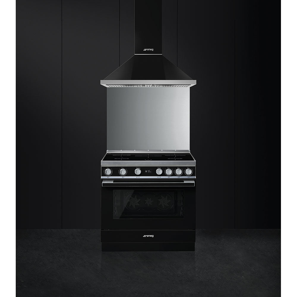 Smeg Portofino CPF9iPBL 90cm wide Electric Range Cooker with Induction Hob and Pyrolytic Cleaning - Black