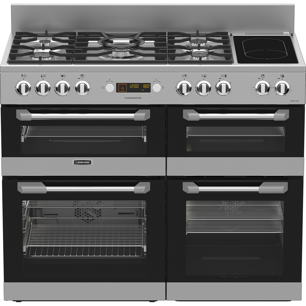 Leisure Cuisinemaster CS110F722X 110cm wide Dual Fuel Range Cooker with Gas Hob - Stainless Steel