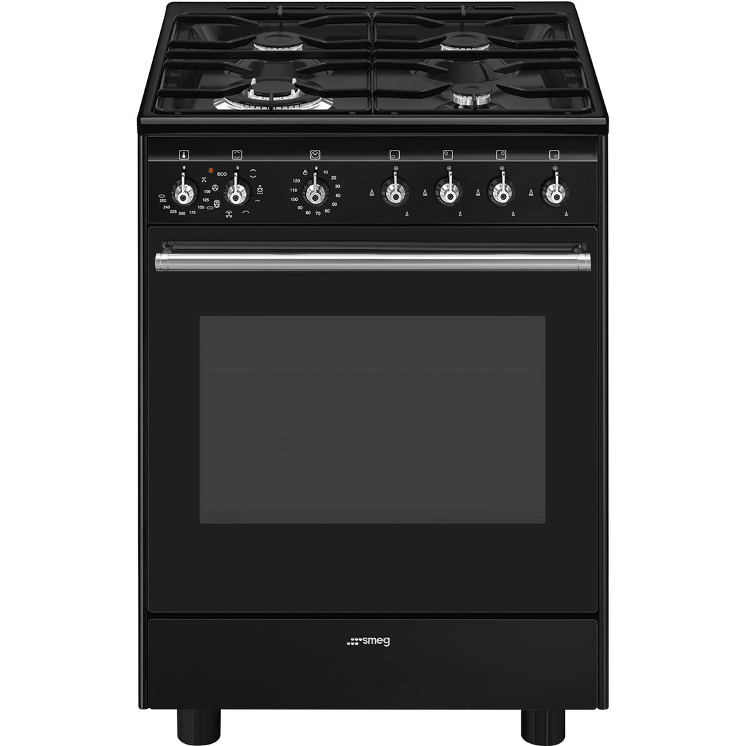 Smeg Concert CX61GMBL Single Oven Dual Fuel Cooker - Black