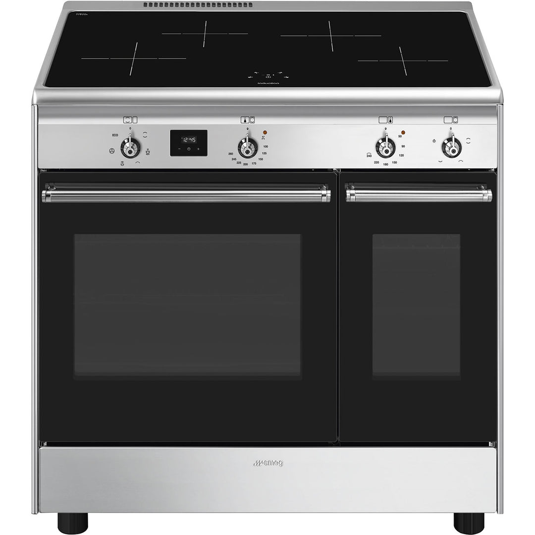 Smeg Concert CX92IM 90cm wide Electric Range Cooker with Induction Hob - Stainless Steel