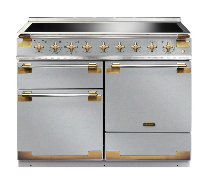 Rangemaster Elise Luxe 110 ELS110EISS/AB 110cm Wide Stainless Steel Induction Freestanding Range Cooker – Antique Brass Trim