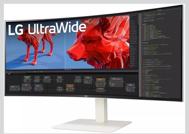 LG 38WR85QC-W UltraWide 38" Curved Monitor - WQHD+ 3840x1600 IPS Display, USB-C, HDR10, 75Hz, Ergonomic Stand - Premium Productivity Screen