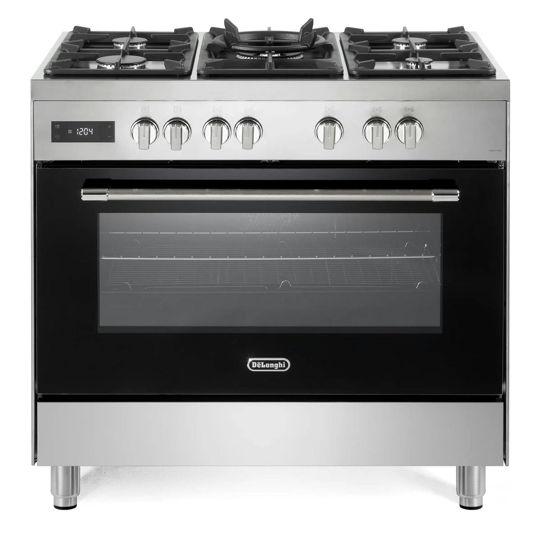 DeLonghi DEM965MXX 90cm Wide Professional Line Dual Fuel Range Cooker in Stainless Steel