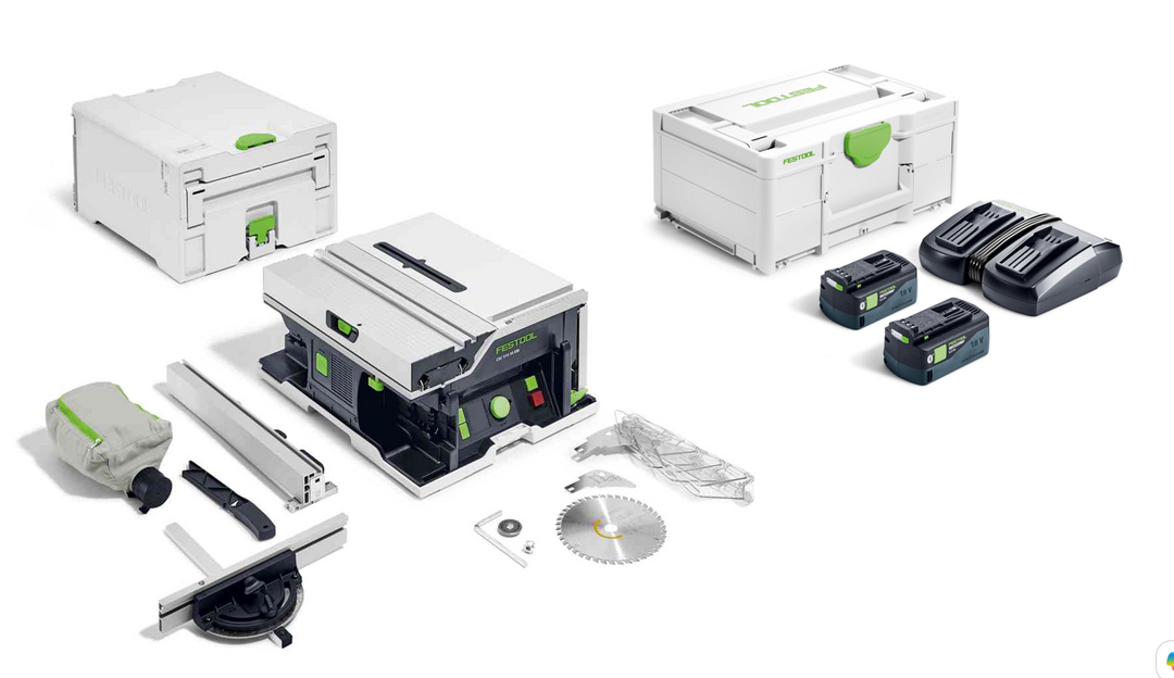 Festool CSC SYS 50 EBI Plus Cordless Table Saw with 2 x 5.0Ah Batteries &amp; Charger – 577375