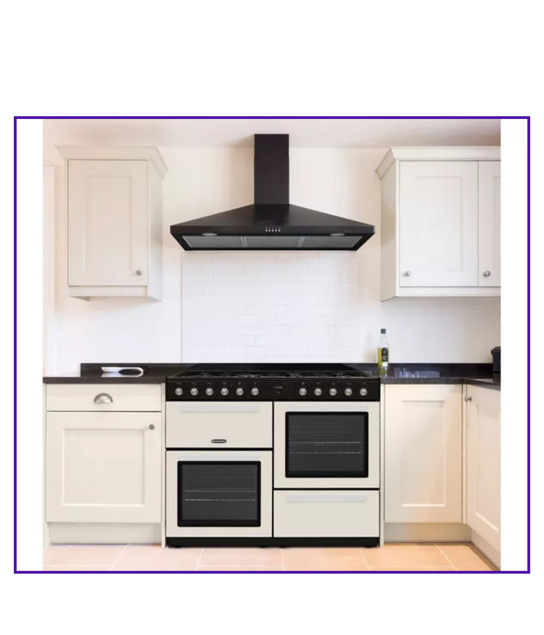 MONTPELLIER MDFRC100C 100 cm Dual Fuel Range Cooker - Cream & Chrome Made in Germany