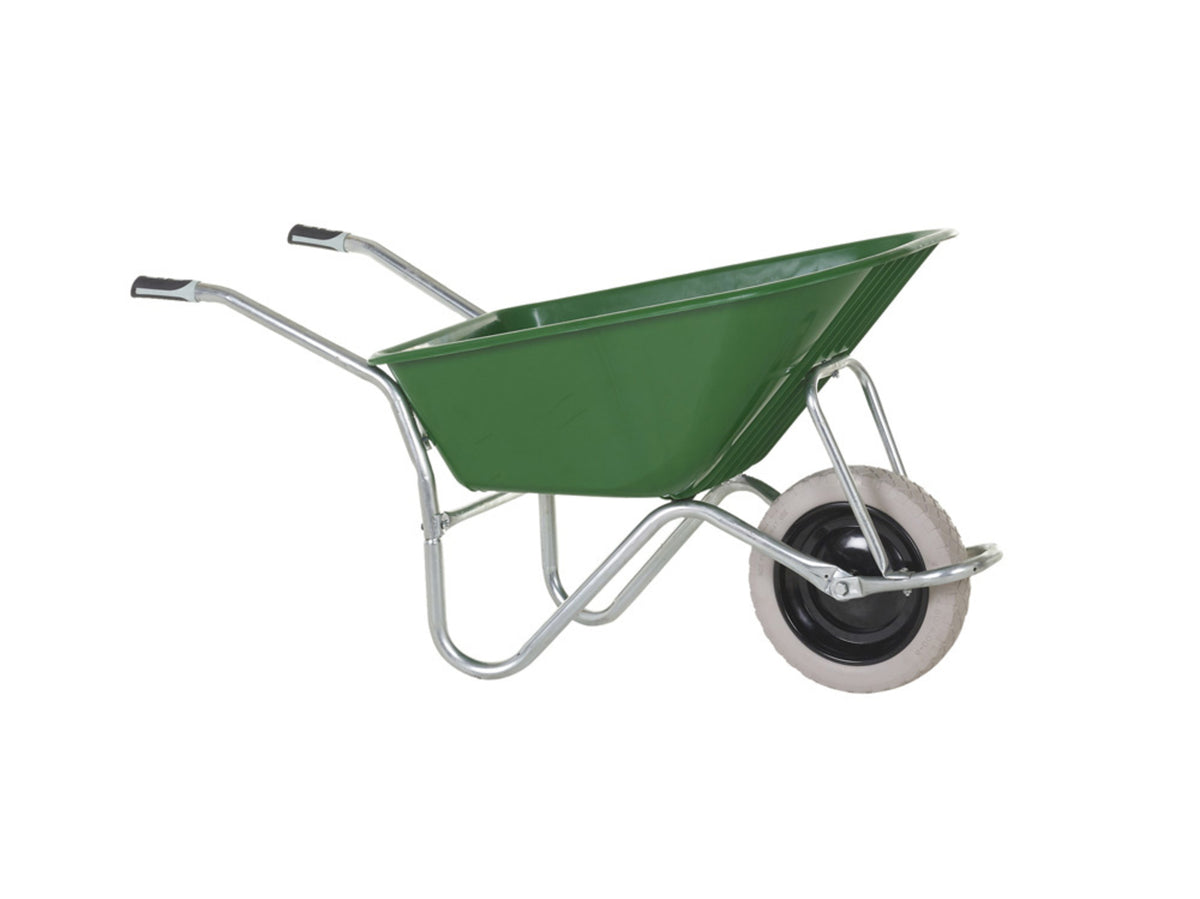 TieDex UK Steel Pneumatic Wheelbarrow, 100 L Load