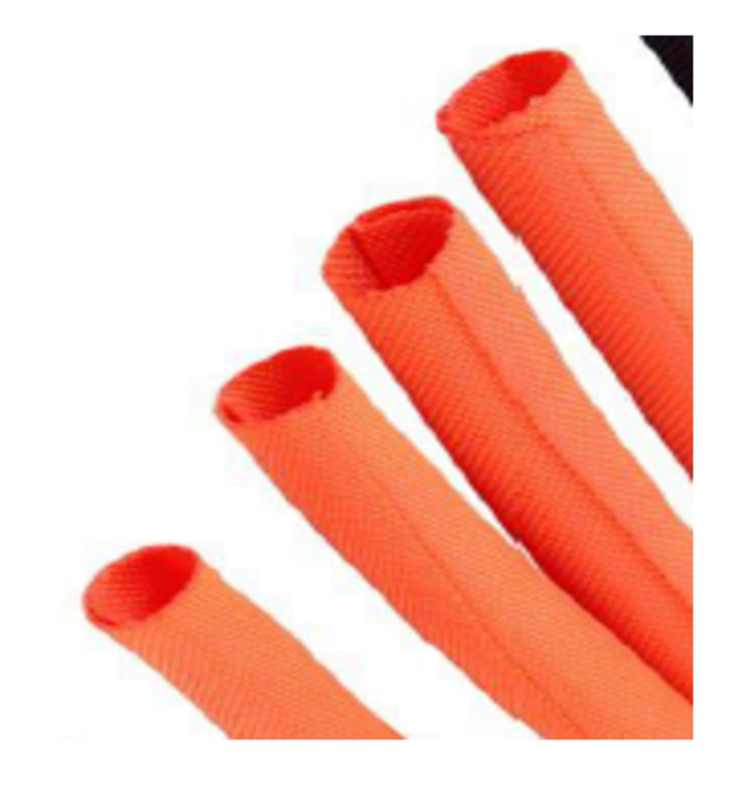 TieDex UK Braided Polyester Orange Cable Sleeve, 50m Length 25 mm Cable Diameter