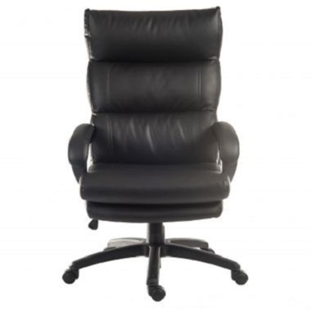 TieDex UK Black Leather Office Chair, 110 kg Weight Capacity