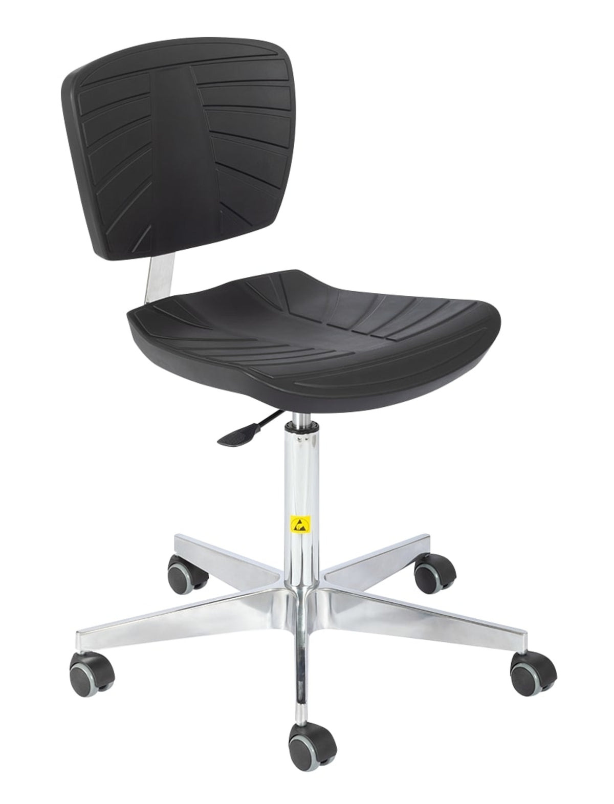 TieDex UK Black Polyurethane Office Chair, 200 kg Weight Capacity