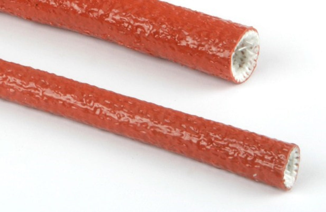 TieDex UK Braided Silicone Rubber Red Fire Sleeve, 15m Length 140 mm Cable Diameter
