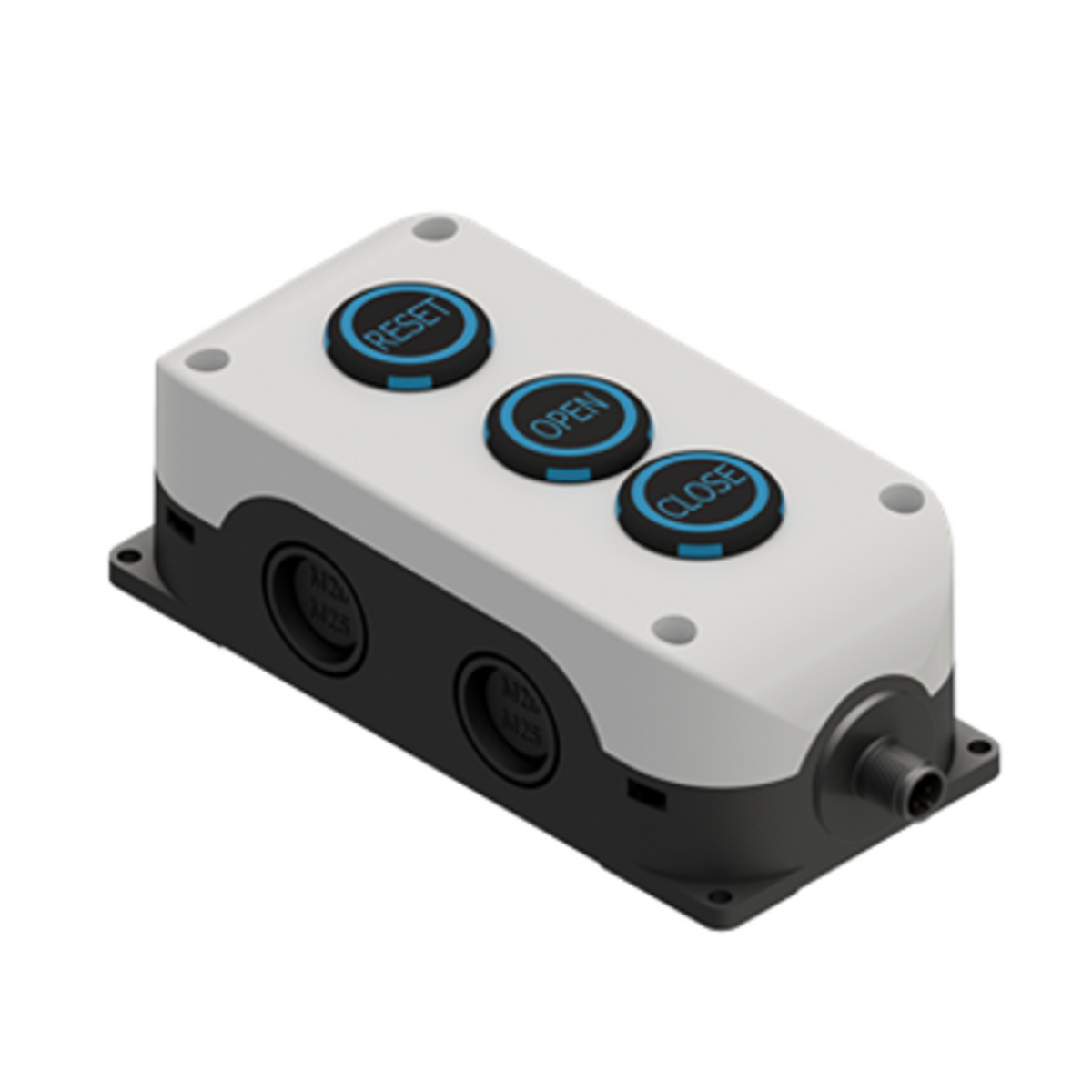TieDex UK Momentary Control Station Switch - NO, Polycarbonate, Black, Reset, IP67, IP69K