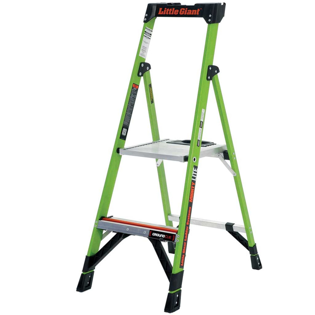 TieDex UK Fibreglass 2 steps Step Ladder, 565mm platform height