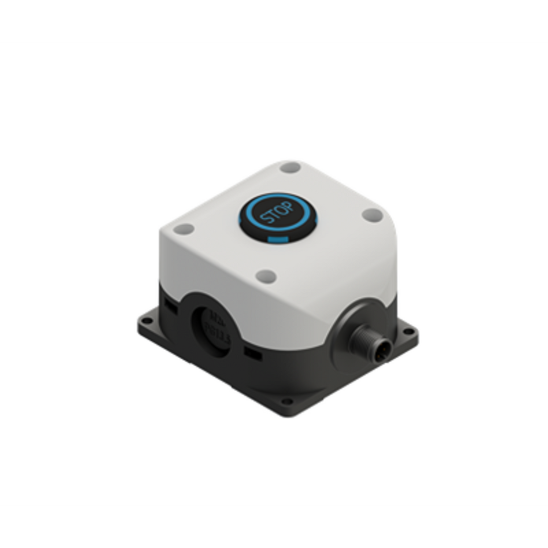 TieDex UK Momentary Control Station Switch - NC, Polycarbonate, Black, STOP, IP67, IP69K