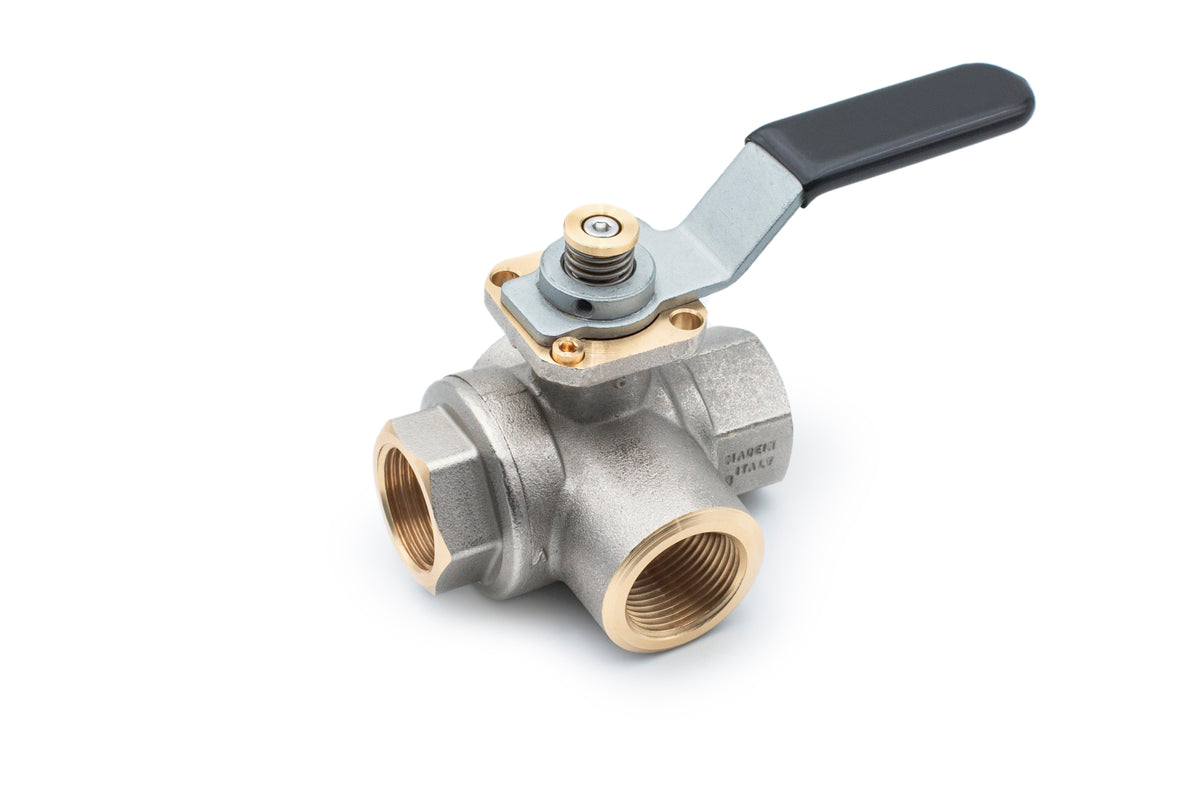 TieDex UK Nickel Plated Brass Threaded Threaded Ball, BSPP 300 psi, Manual Ball Valve