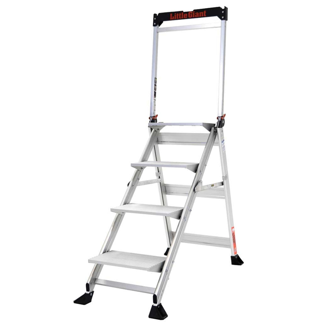 TieDex UK Aluminium 4 steps Step Ladder, 890mm platform height, 1.81 m open length