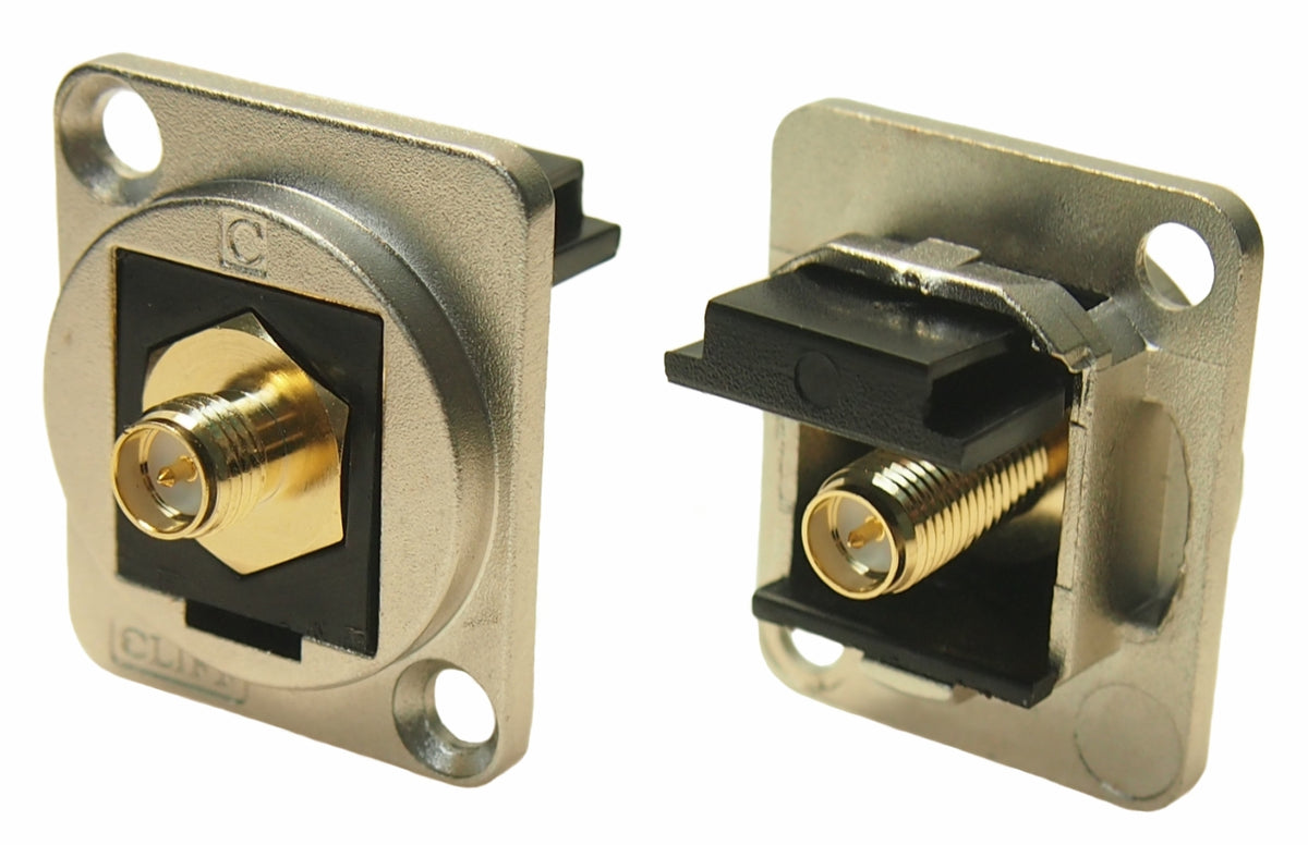 TieDex UK Connector Panel Female RP-SMA, 50 Ω, Straight Body Plug-In