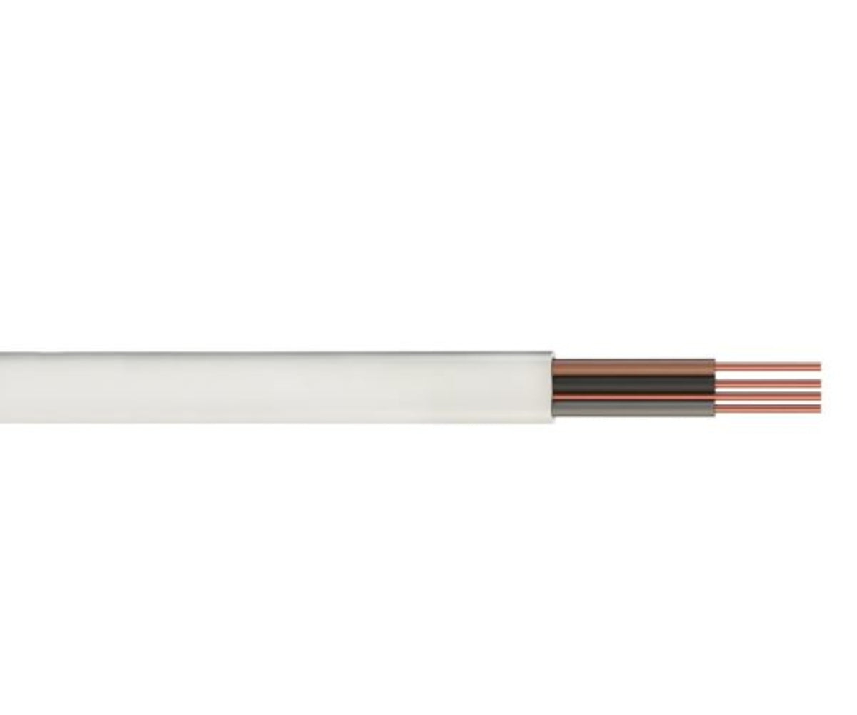 TieDex UK 4 Core Cable, White 1.5mm² 90 °C, 100 m Low Smoke Zero Halogen