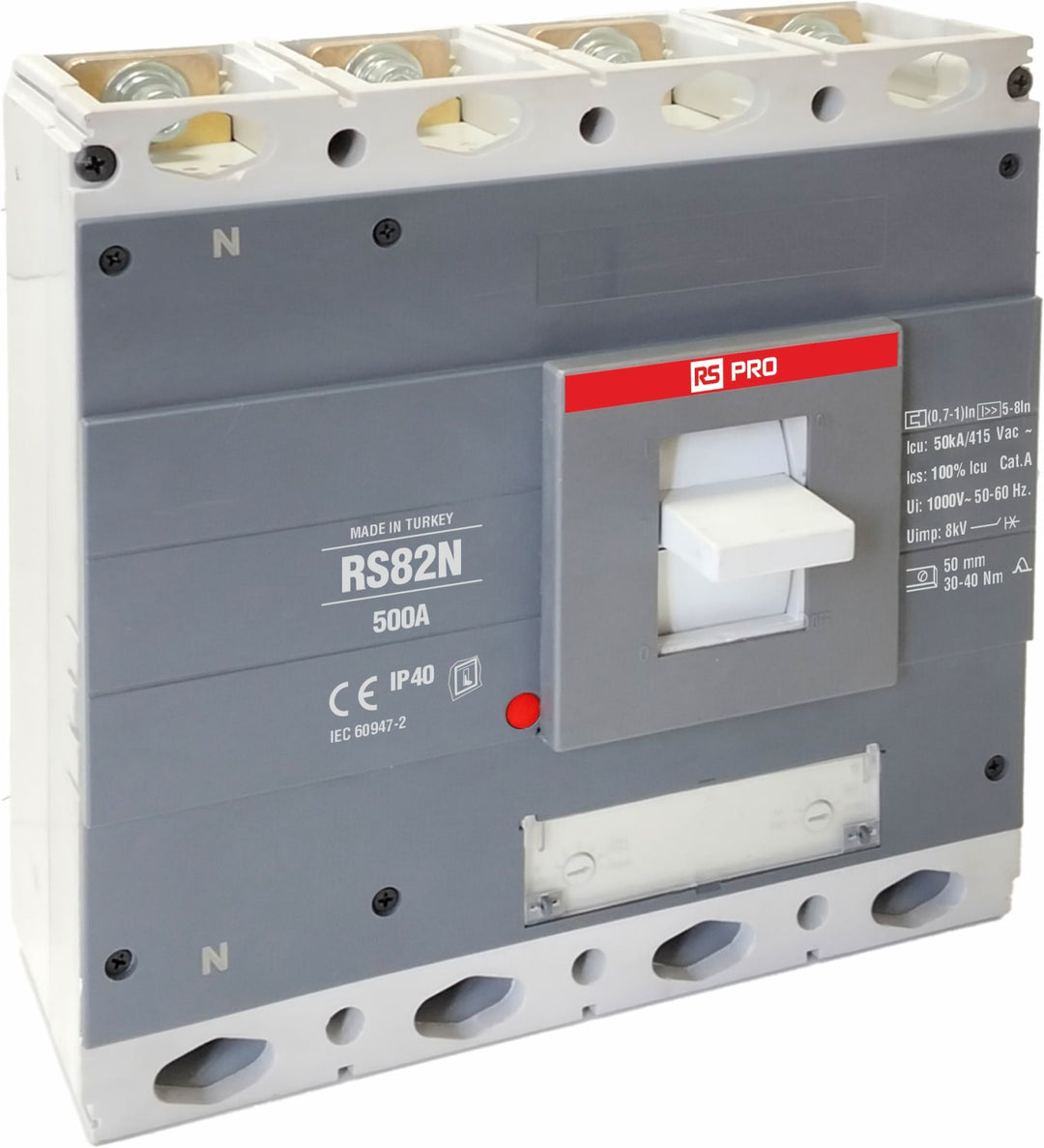 TieDex UK, RS Circuit Breaker 4-Pole 500A, Breaking Capacity 50 kA