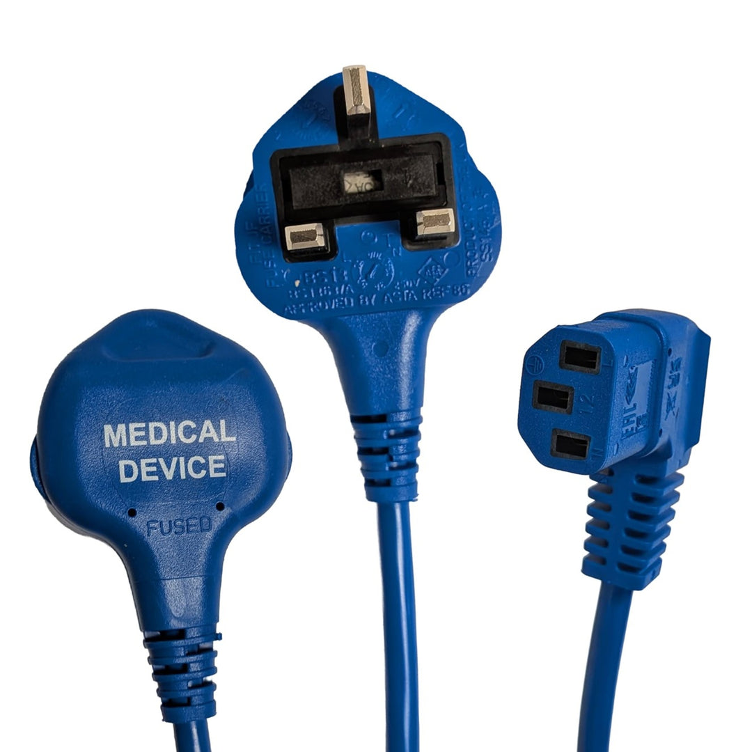 TieDex UK IEC C13 to BS1363 Power Cable Assembly, 2 m Blue Polyurethane/PVC