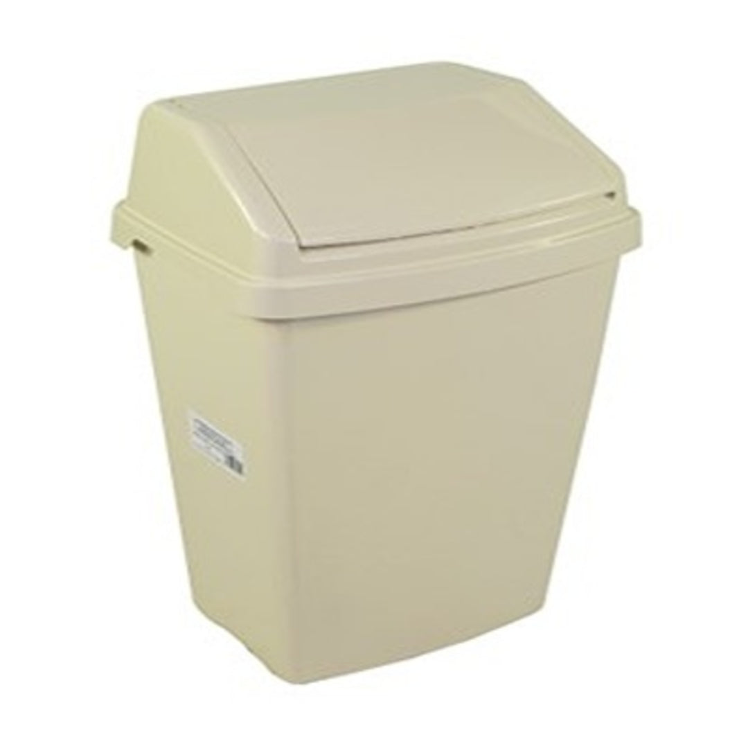 TieDex UK 50 Litre Large Lift Top Bin 50L Cream Flip Polypropylene Waste Bin