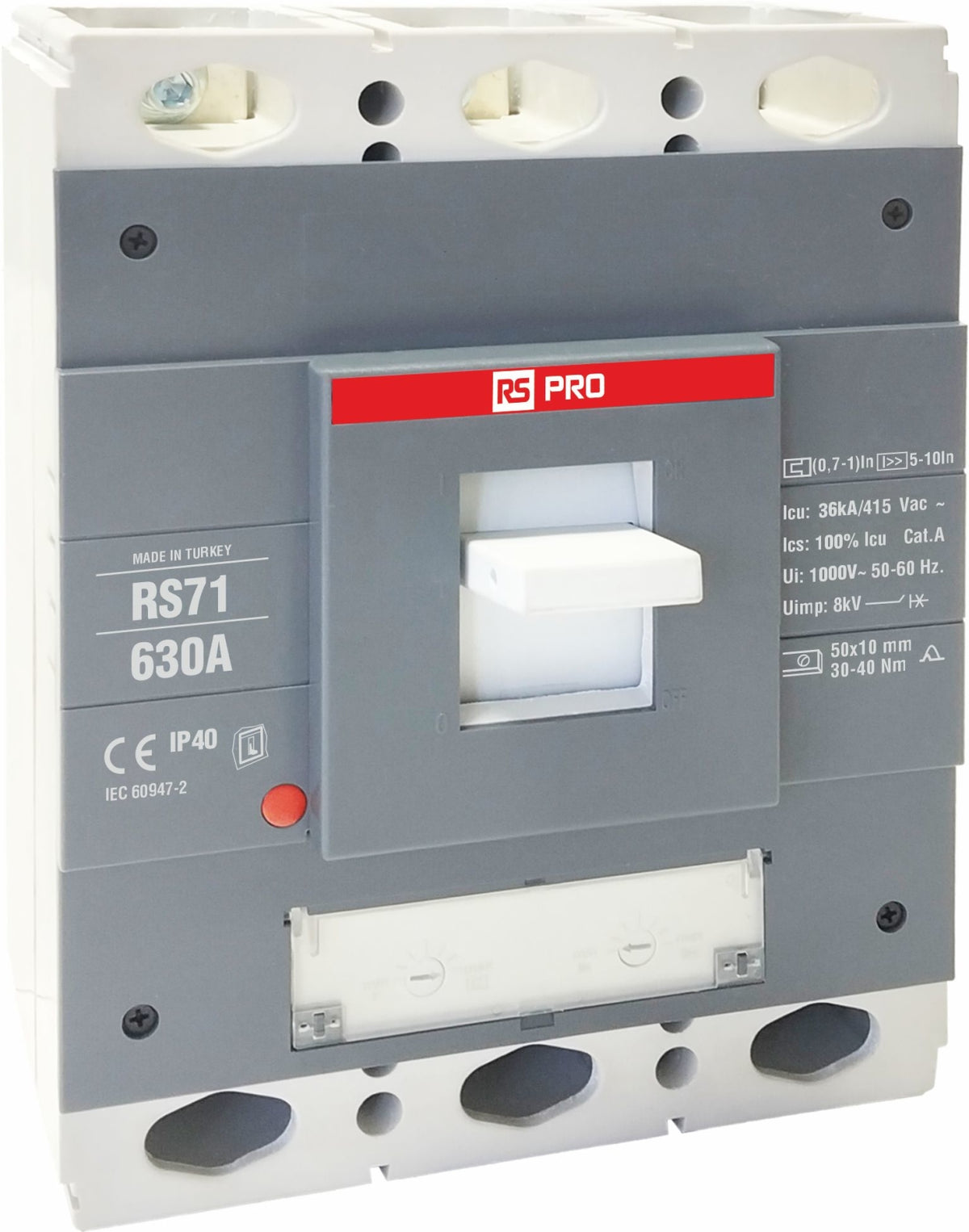 TieDex UK, RS Circuit Breaker 3-Pole 630A, Breaking Capacity 36 kA